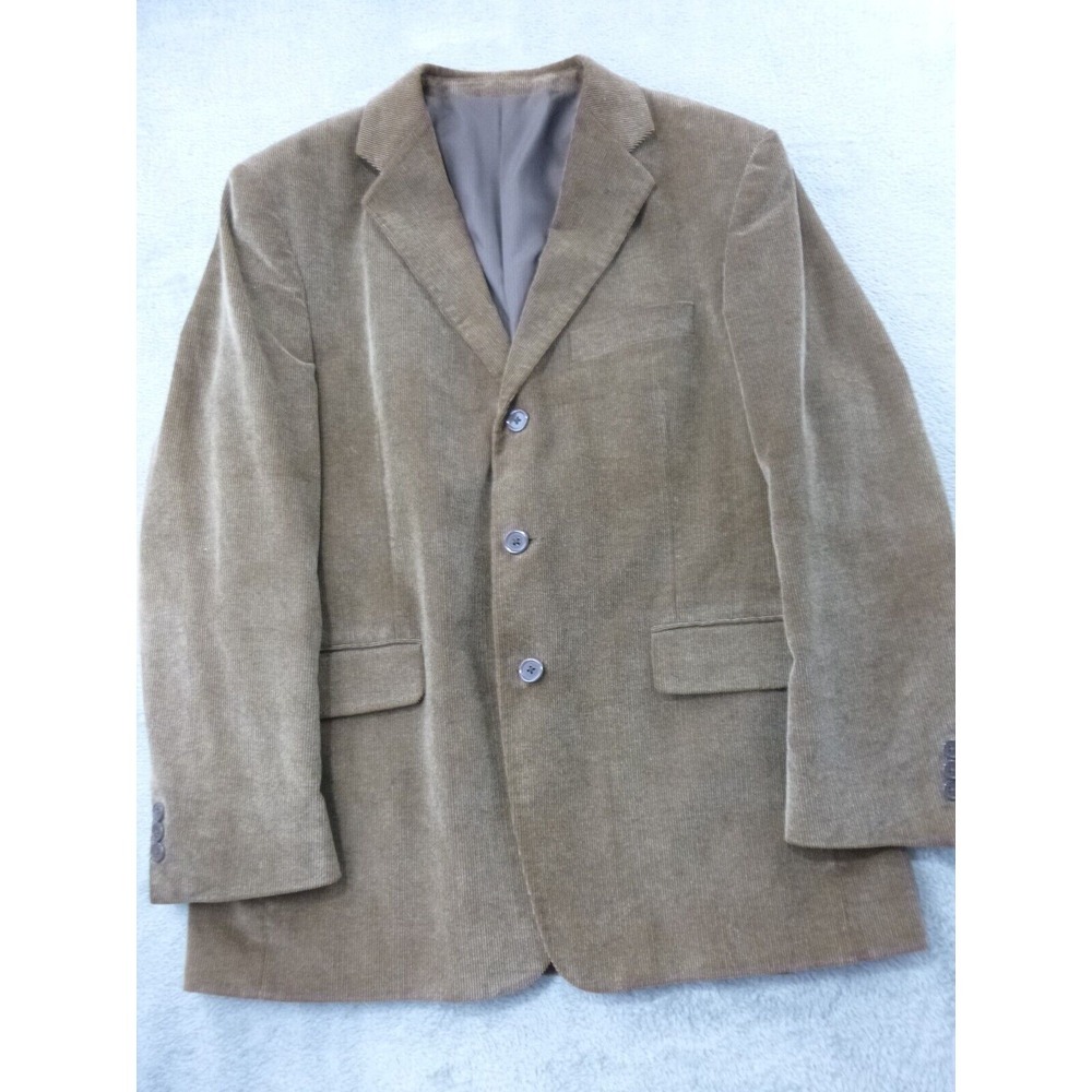 Zagato Corduroy Blazer Jacket Mens 42S Brown Textured 3 Button Lined‎ Sport Coat